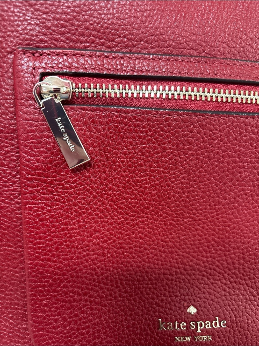 kate spade Leila Pebbled Leather Crossbody Bag in Deep Red - Picture 7 of 7